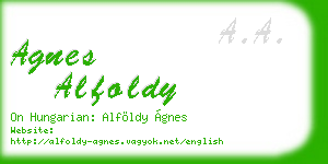 agnes alfoldy business card